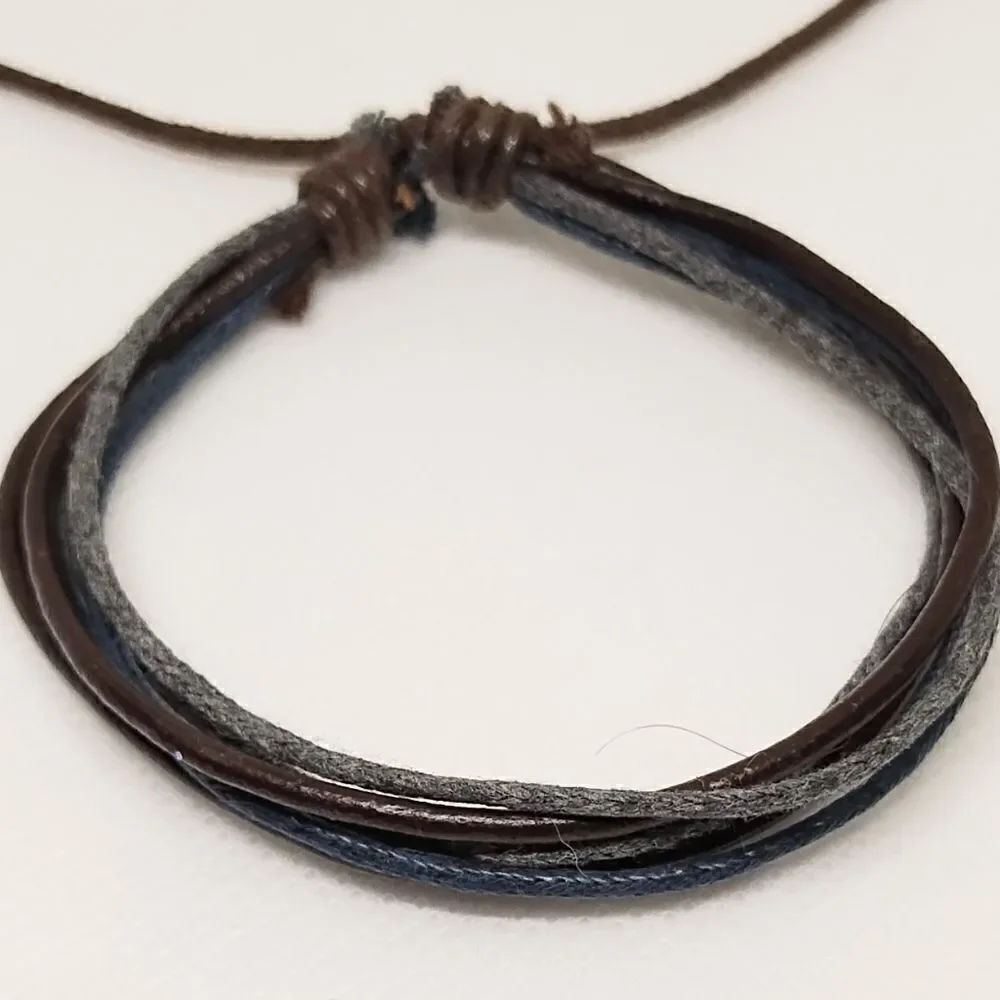 Men's bracelet leather layered New d96‎